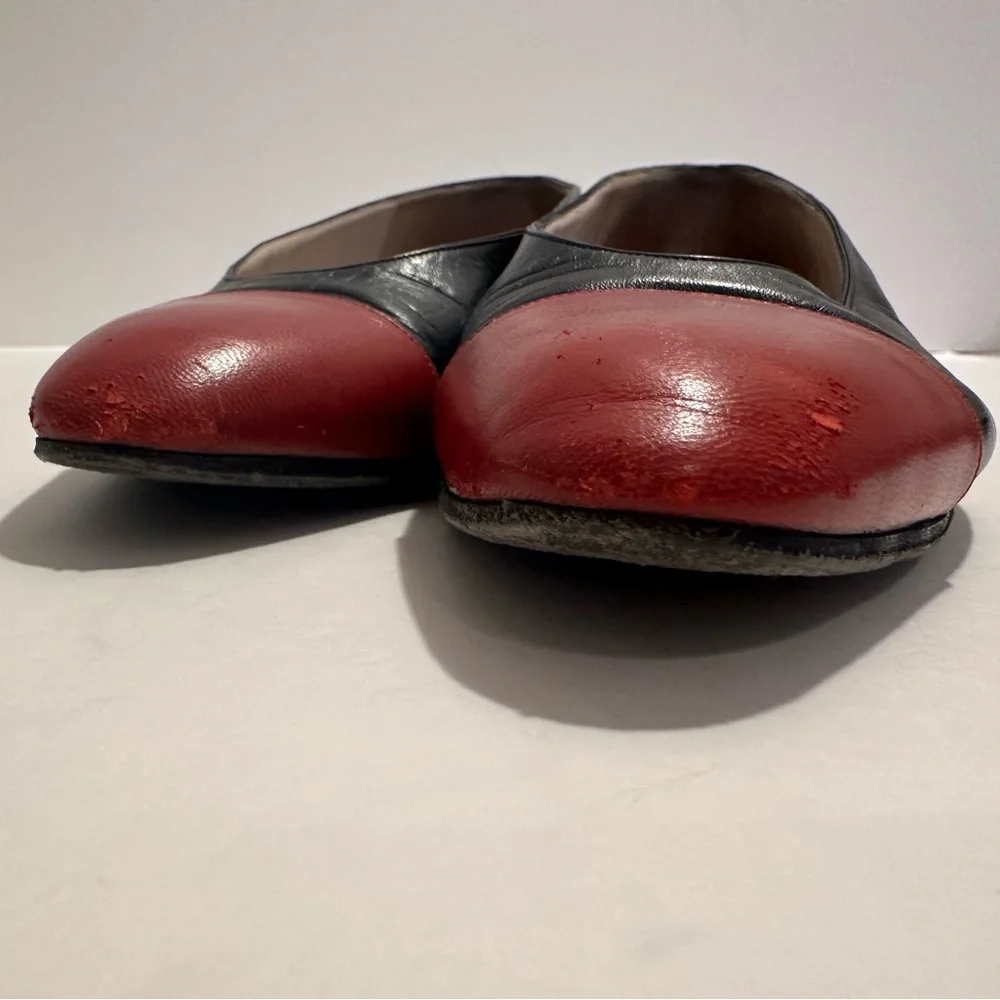 Vintage Chanel Flats- Red & Black- Size 38-38.5 - Picture 4 of 9